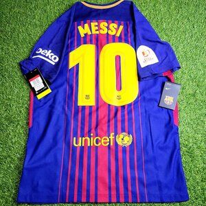 Messi Barcelona 2017 2018 PLAYER ISSUE COPA DEL REY FINAL Soccer Jersey BNWT L